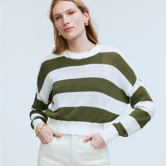 Madewell Loose-Knit Crewneck Sweater bright ivory - Picture 1 of 6